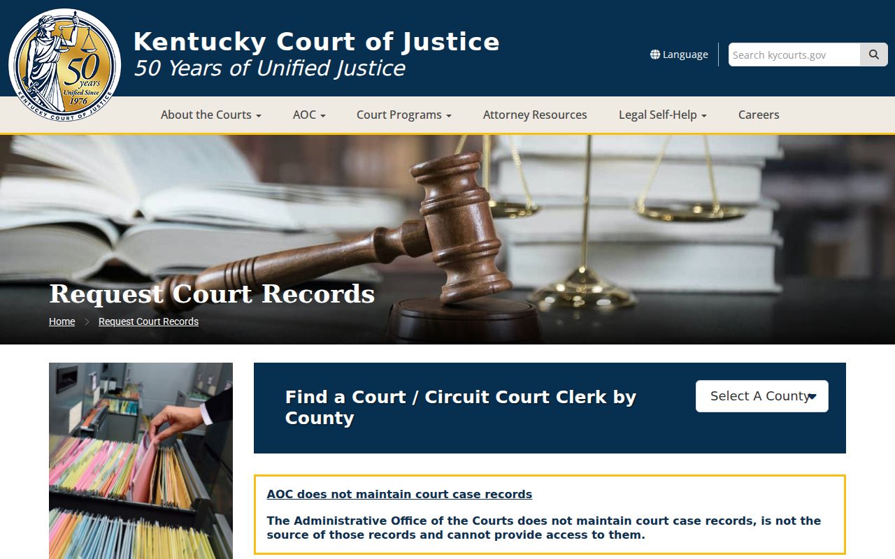 Bracken County criminal court cases clerk-first file request instructions