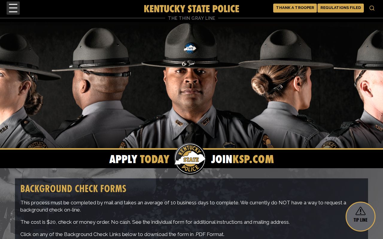 Bracken County criminal record KSP form choices